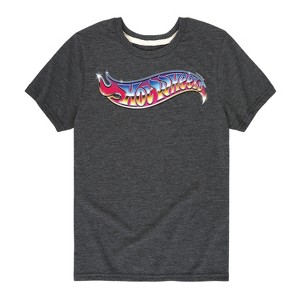 Boys' - Hot Wheels - 80's Chrome Flaming Logo Short Sleeve Graphic T-Shirt - 1 of 4