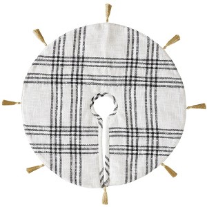 Wintergleam Black White Plaid Tree Skirt 24 VHC Brands - 1 of 3