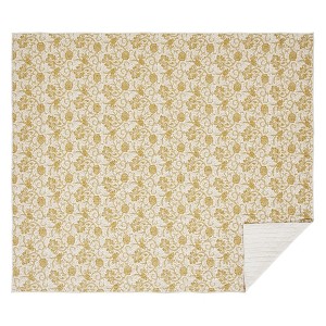 Dorset Gold Floral Luxury King Quilt 120WX105L - 1 of 4