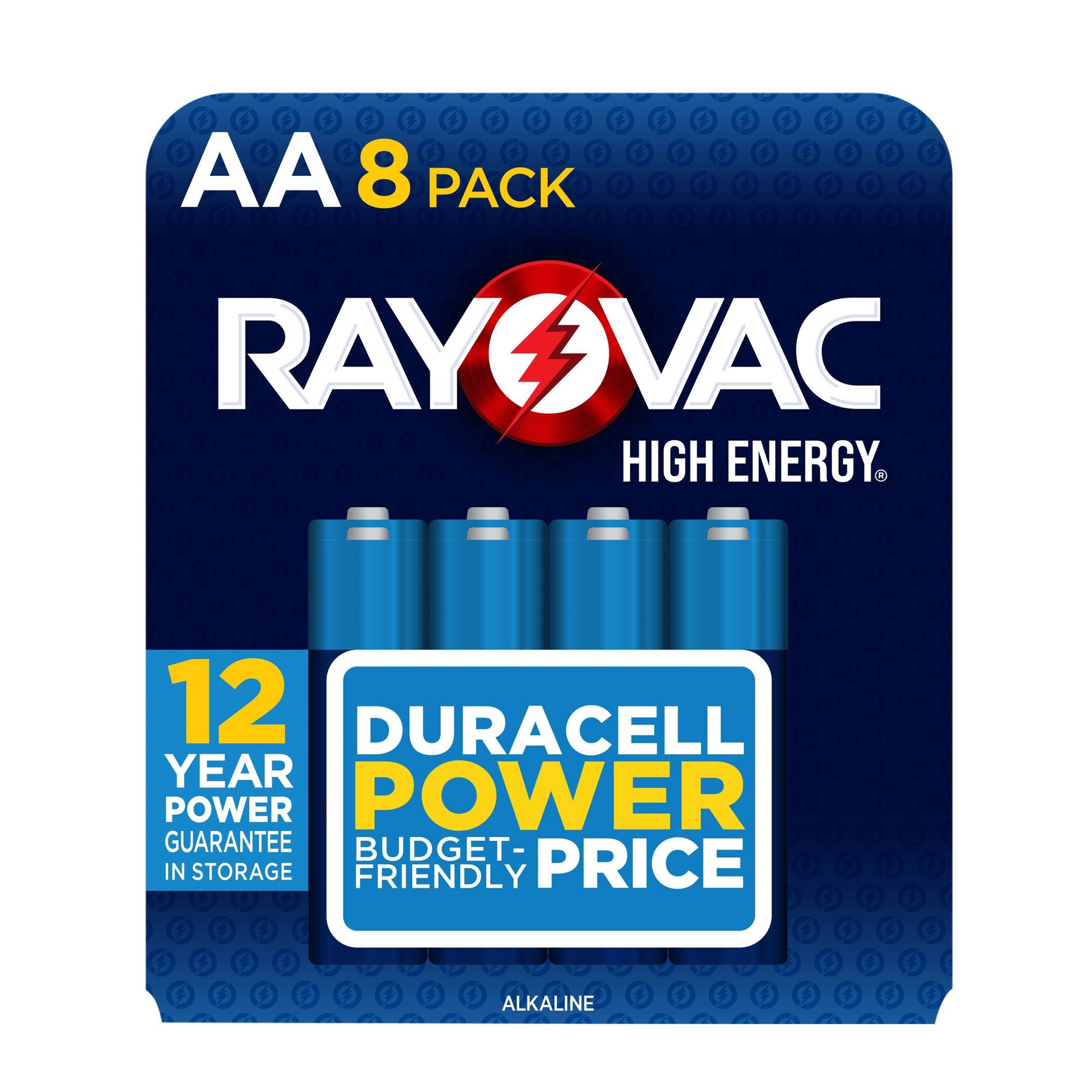 Rayovac High Energy AA Batteries 8pk - Alkaline Battery: Household, 1.5 Voltage