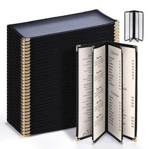WeChef 30 Pcs Restaurant Menu Covers Holders for 4.25 x 11" Paper 4 Page 8 View - 1 of 4