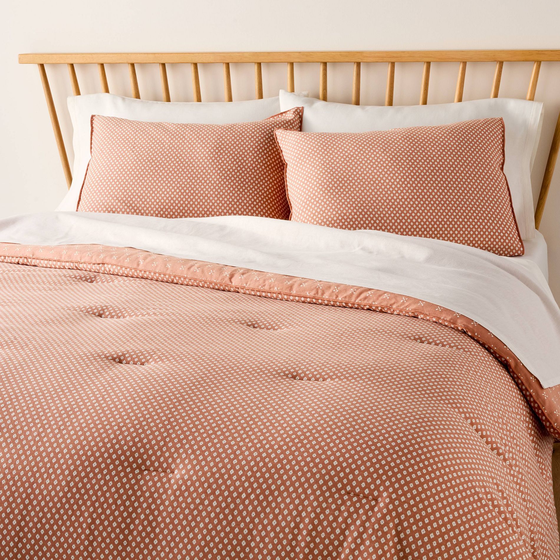 3pc King Block Pattern Comforter Set Rust - Hearth & Hand™ with Magnolia