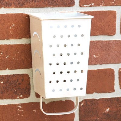 Lakeside Cheese Grater-Look Bathroom Towel Holder with Distressed Enamel Design