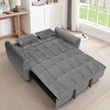 MAYEERTY 64.9" 3-in-1 Foldable Velvet Sofa Bed with Adjustable Back & Storage Bag (Dark Grey) - 3 of 4