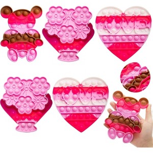 Joyfy 6 Pcs Valentines Day Pop Fidget Toys with Alphabet Letters, Heart Shape Stress Relief for Kids Valentine Party Favors, Classroom Exchange Gift - 1 of 4