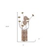 HomeRoots 22" Silver And Rose Gold Metal And Acrylic Flowers Bedside Lamp - 3 of 4