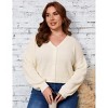 Coolmee Women's Plus Size Cardigan Sweaters Long Sleeve Button Front V Neck Soft Sweater Knit Tops - 3 of 4