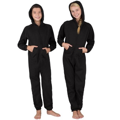 Joggies - Pitch Black Kids Footless Hoodie One Piece