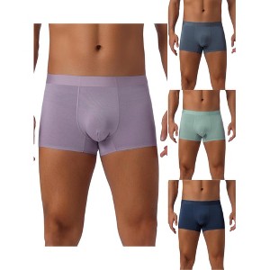 INSPIRE CHIC Men's 4 Pack Soft Elastic Waist Solid Color Basic Boxer Briefs - 1 of 4