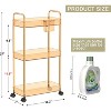 MaseiKar 3-Tier Acrylic Storage Rolling Cart, Bathroom Cart Organizer, Laundry Room Organization, Mobile Shelving Unit for Office, Living Room - 3 of 4
