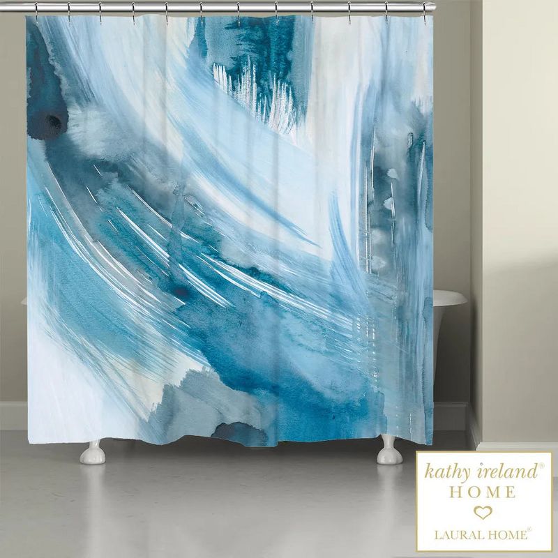 kathy ireland® HOME Abstract Blues II Shower Curtain - Blue, 1 of 2