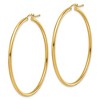 Black Bow Jewelry 2mm Round Hoop Earrings in 14k Yellow Gold, 51mm (2 Inch) - 2 of 4