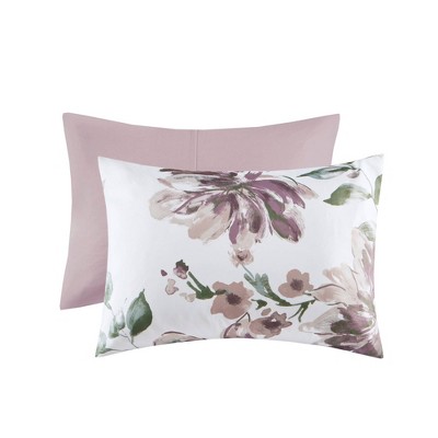 King Gray Floral Microfiber Bed in a Bag Set
