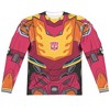 Men's Transformers Hot Rod Costume (Front Back Print) Long Sleeve Costume T-Shirt - 2 of 4