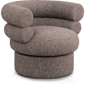 Meridian Furniture,Valentina Linen Textured Fabric Accent Swivel Chair - 1 of 4