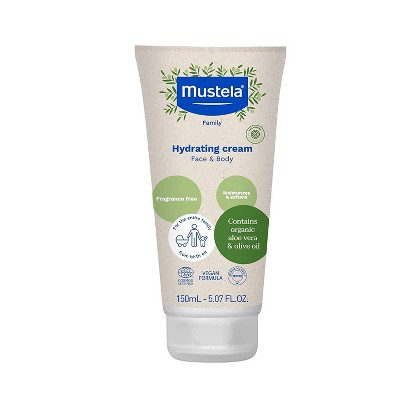 Mustela Organic Hydrating Cream with Olive Oil and Aloe - Fragrance Free - 5.07 fl oz