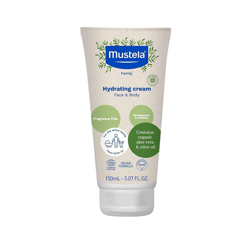 Mustela Organic Hydrating Cream with Olive Oil and Aloe - Fragrance Free - 5.07 fl oz, 1 of 8