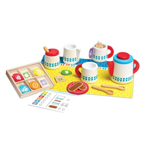Melissa & Doug  22-Piece Steep and Serve Wooden Tea Set - Play Food and Kitchen Accessories - image 1 of 4