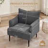 Accent Chair Mid-Century Modern Chair Upholstered Lounge Arm Chair with Solid Wood Frame & Soft Cushion for Living Room, Bedroom - 4 of 4