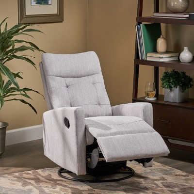 Unholstered Glider Swivel Recliner Chair with Fabric for bedroom living room-Christopher Knight Home