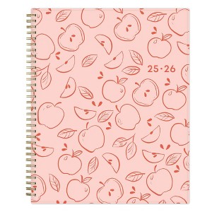 Blue Sky Weekly/Monthly Wirebound Teacher Lesson Planner 8.5"x1" Printed Apple Sketch - 1 of 4