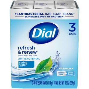 Dial Antibacterial Deodorant Spring Water Bar Soap - 4oz/3ct