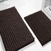 Home Mart Goods 2 Piece Set Brown Soft Cozy Plush Chenille Bath Mat Bathroom Rug - 2 of 4