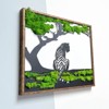 Gulches Tiger Metal Art Moss Wall Decor - Striking Iron and Moss Fusion for Your Space - 2 of 4