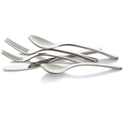 Nambe Aura 45 Piece Stainless Steel Flatware Set, Silver