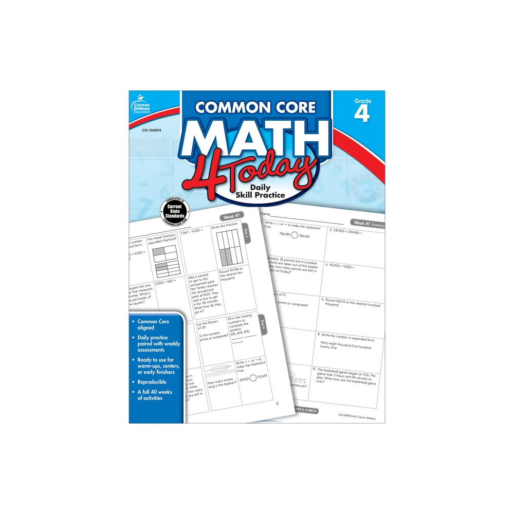 Common Core Math 4 Today, Grade 4 - (Common Core 4 Today) by Erin McCarthy (Paperback)