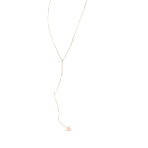 Slickblue Gold Chain Lariat Necklace, Triangle Drop Pendant, 18" Length with 7.5" Detail, Alloy Jewelry - 1 of 3