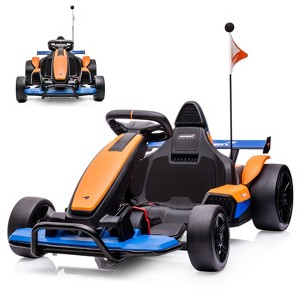 24V Electric Go Kart for Kids, Hetoy Licensed McLaren Drift Racing Go Kart w/Drift Race Peda - 1 of 4