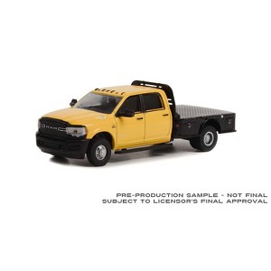 Greenlight Collectibles 1/64 Construction Yellow 2020 Ram 3500 Tradesman Dually Flatbed Pickup Truck Dually Drivers 10 46100-F - 1 of 4