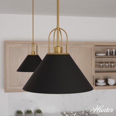 Matte Black and Luxe Gold Aluminum Pendant Light Fixture