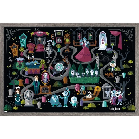 Trends International Disney Haunted Mansion - Map Framed Wall Poster Prints - image 1 of 4