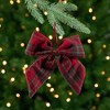 Northlight Plush Plaid Bow Christmas Ornaments - 7.5" - Set of 4 - 2 of 4