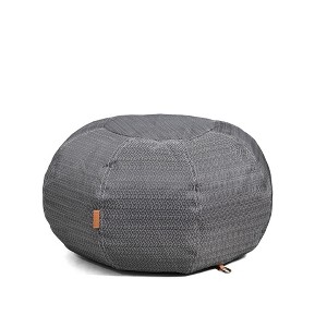 Big Joe Lux Patio Pouf, Black and White Chevron Premium Vinyl Mesh, Durable UV Protected Polyester Blend - 1 of 4