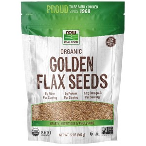 Organic Golden Flax Seeds by Now Foods  -  2 lbs Seed - 1 of 2