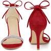 Perphy Women's Rhinestone Round Open Toe Ankle Tie Stiletto Heels Sandals - 3 of 4