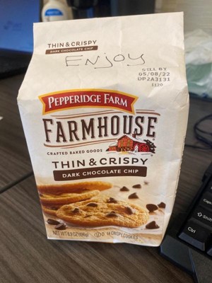 Pepperidge Farm Farmhouse Thin & Crispy Dark Chocolate Chip Cookies, 6.9  oz. Bag