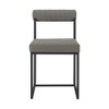 HomeRoots Set of Two Gray And Black Upholstered Faux Leather Open Back Dining Side Chairs - 4 of 4