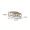 HomeRoots Brown Glass and Solid Wood Round Nested Coffee Tables - 3 of 4