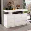 Famapy Horizontal Dresser with Ambient Lighting 9 Drawer Chest of Drawers Modern Style White - 4 of 4