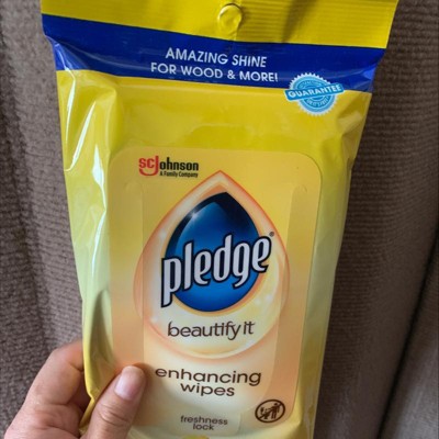 Pledge Multi-Surface Furniture Polish Wipes, Works on Wood, Granite, and  Leather, Cleans and Protects, Lemon (24 Total Wipes)