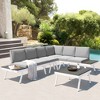 Wellfor 5pc L-Shaped Aluminum Outdoor Sectional Set with Coffee Table Gray: Patio Conversation Furniture - 3 of 4