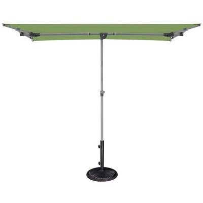 SimplyShade Capri Polyester Rectangle Balcony Umbrella in Platinum/Lime