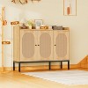 coucheta Rattan Shoe Cabinet with 3 Doors, Boho Farmhouse Shoe Storage Cabinet with Adjustable Shelves, for Entryway, Hallway, Living Room - 2 of 4