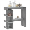 vidaXL Modern Bar Table with Storage Rack - Compact and Chic Engineered Wood Table for Kitchen/Dining Area - Gray Sonoma, 39.4" x 19.7" x 40" - 4 of 4