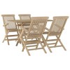 vidaXL Patio Dining Set Outdoor Furniture Set for Garden Gray Solid Wood Teak - 3 of 4