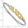 Black Bow Jewelry 14K Plated Silver Alpha Chi Omega Large Clasp Bangle - 2 of 3